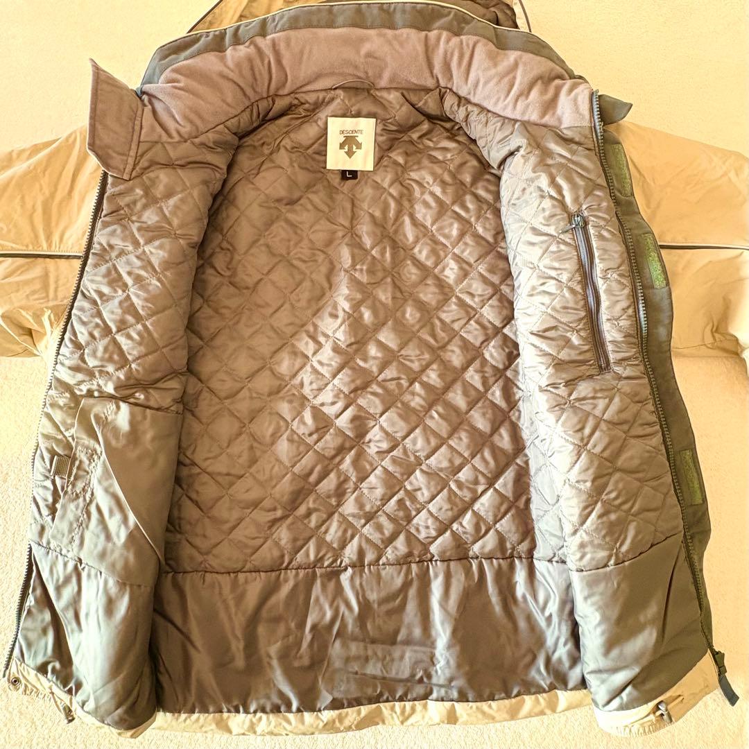 メンズ　L デサント　スノーボードウェア　スキーウェア　上下　ベージュ　グレー