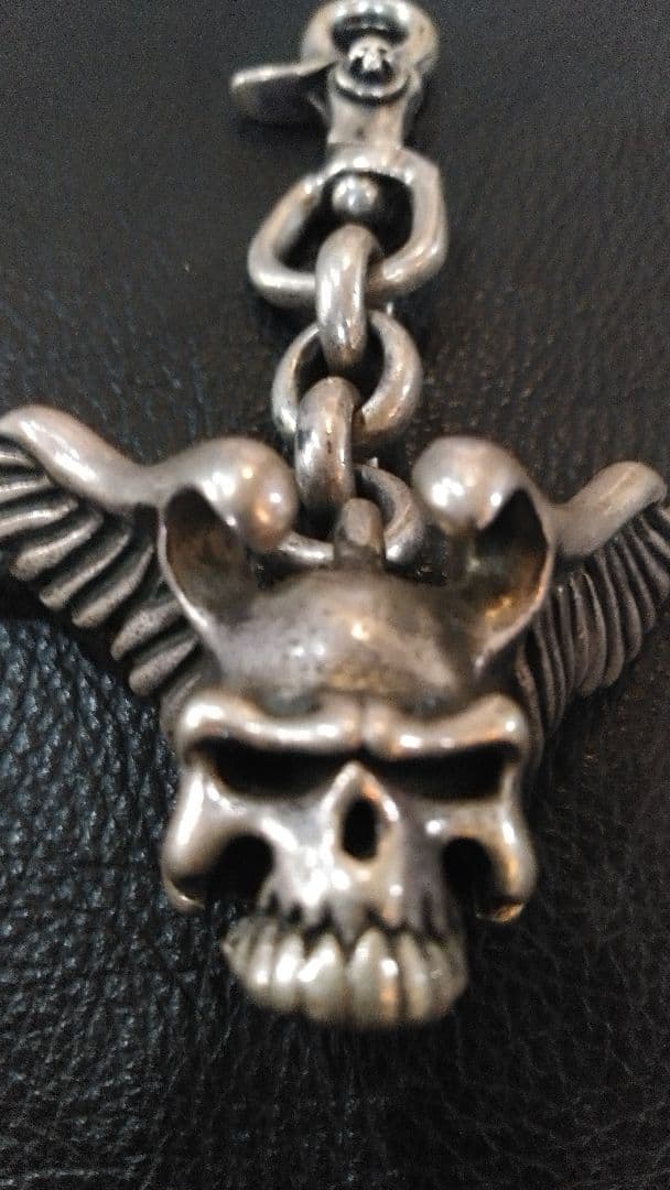 こ*ば様 THIRTEENDESIGNS ウイングスカルキーチェーン142g 9