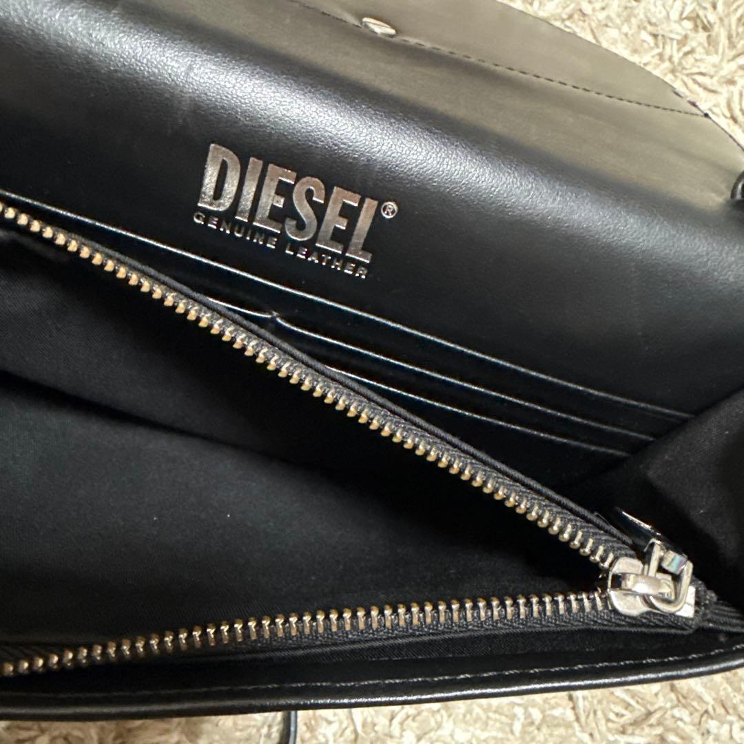 生産終了品　DIESEL 財布 ショルダーバッグ　 斜めがけ可　レザー　黒色