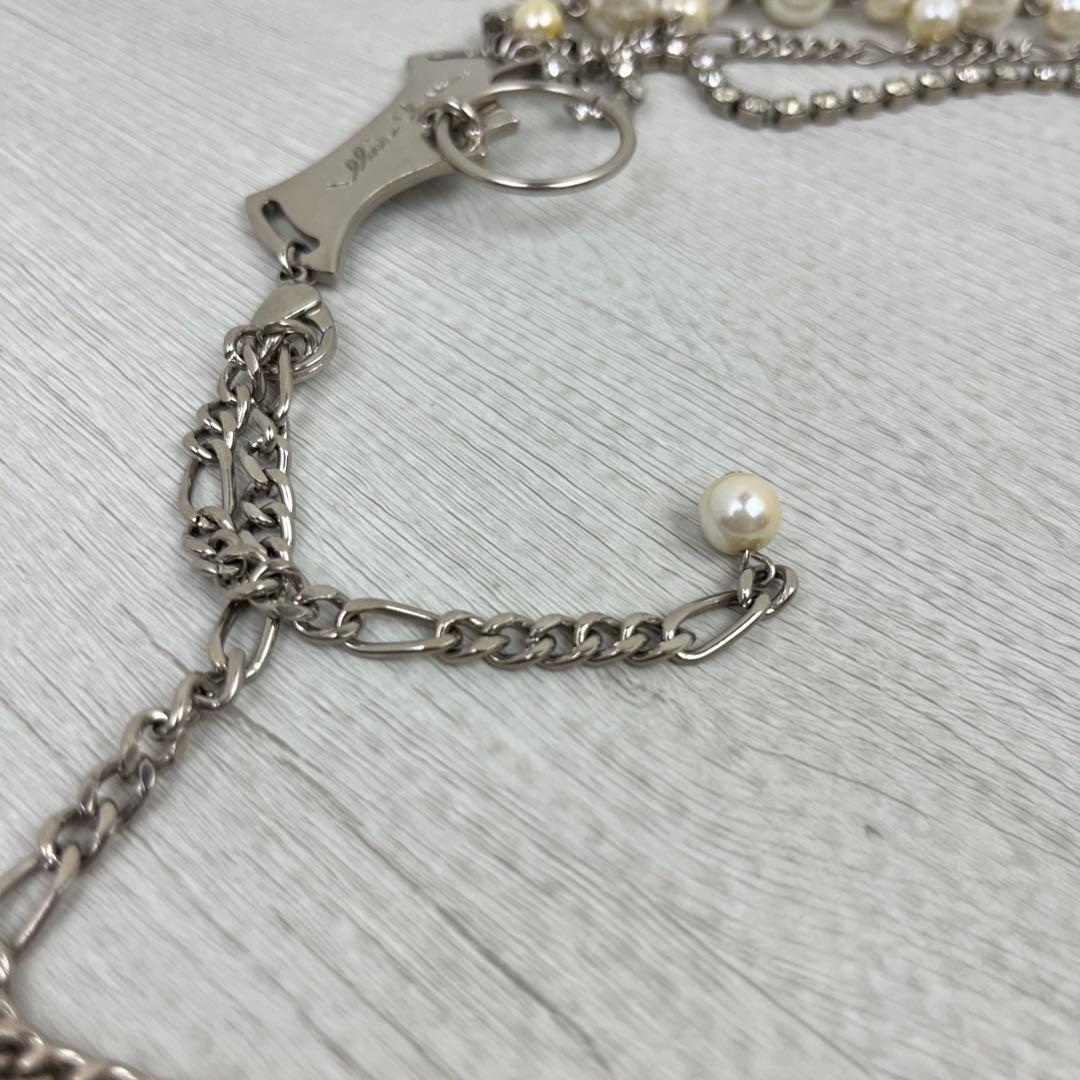 alice auaa ウエストチェーンベルト ライトストーン パール 4連