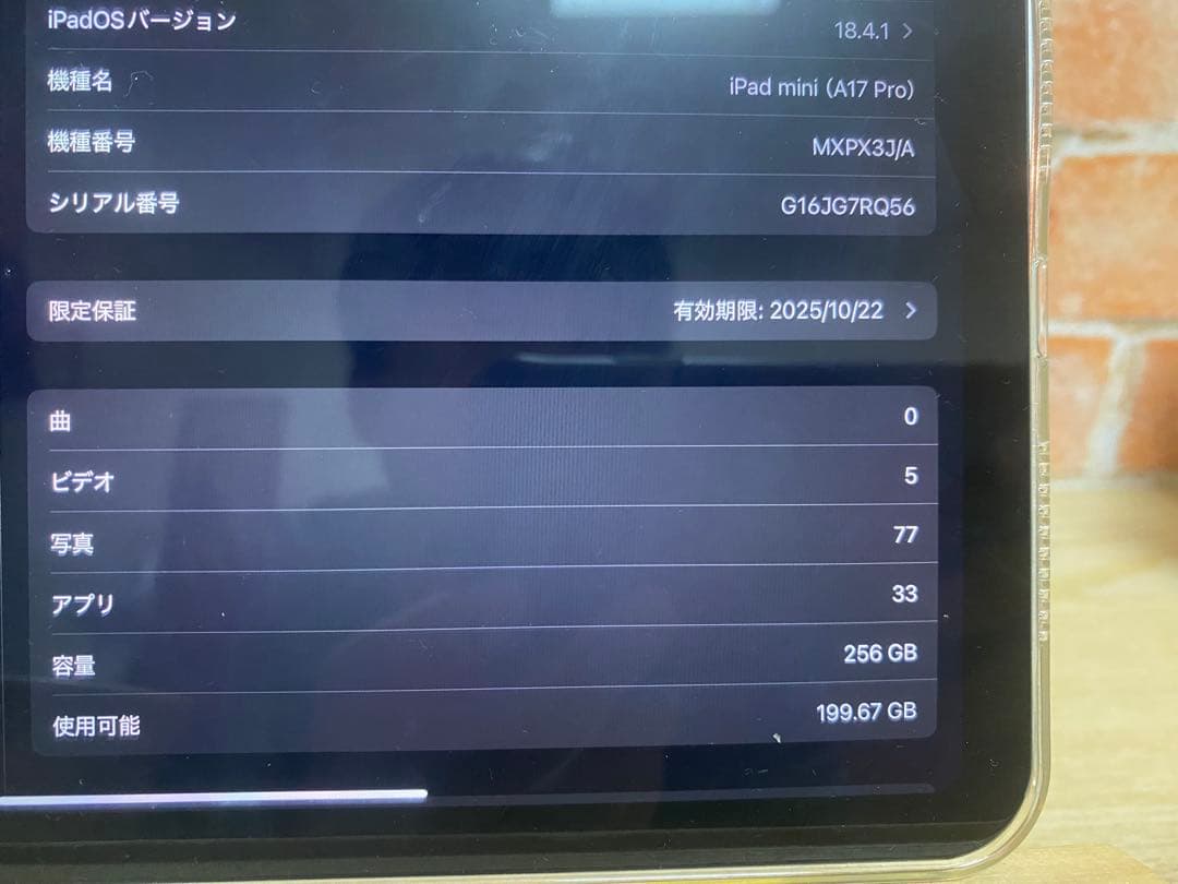 iPad mini 第7世帯 Wi-Fi Cellularモデル 256GB