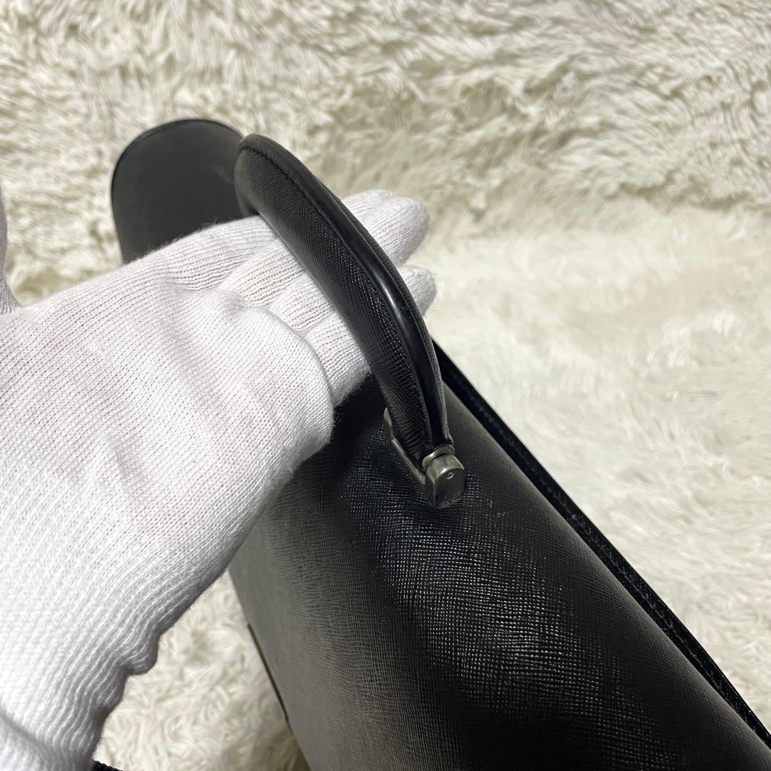 【美品】Burberry バーバリー　ビジネスバッグ　サフィアーノレザー　黒