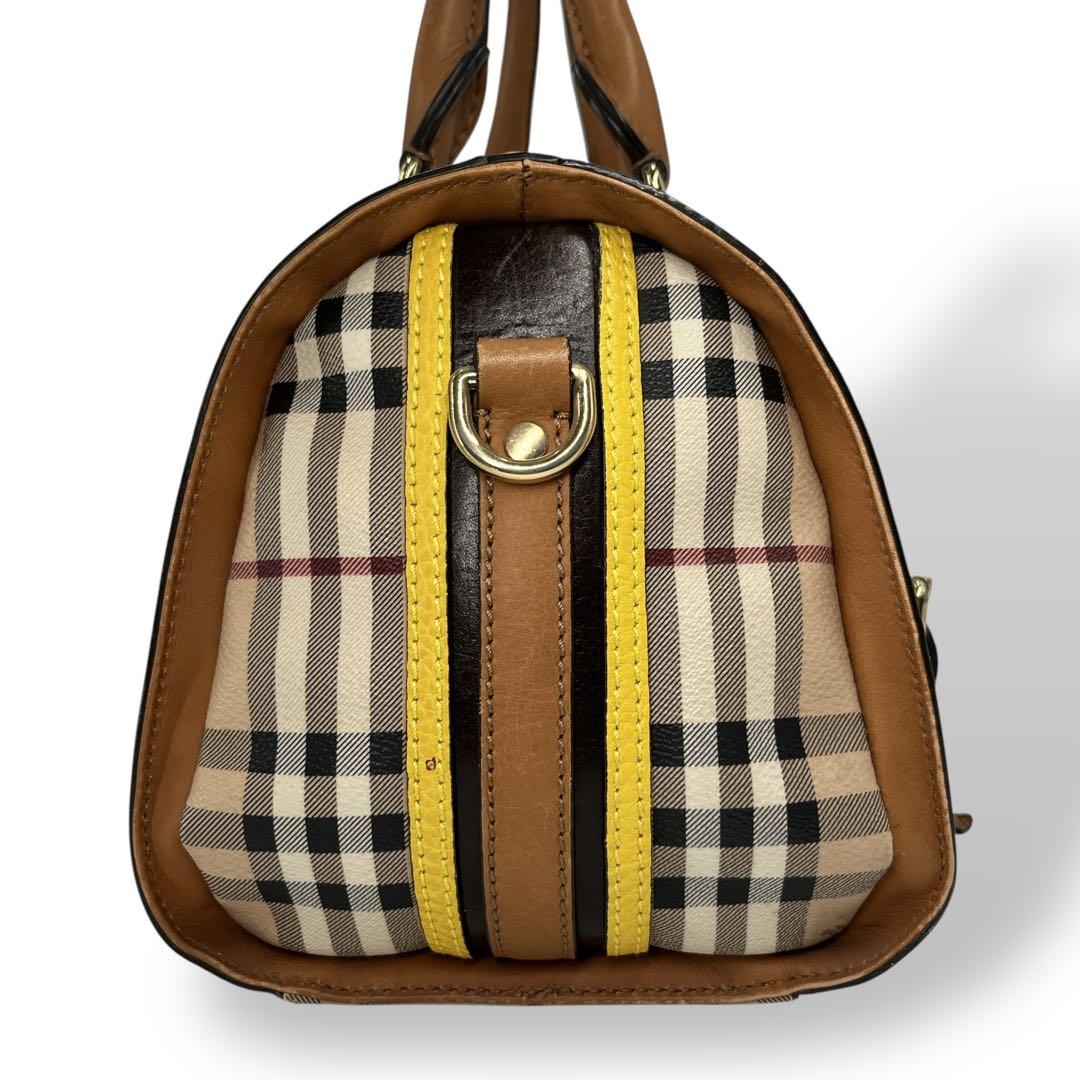 S様　バーバリー　ミニボストン　ハンドバッグ　ノバチェック　シャドーホース