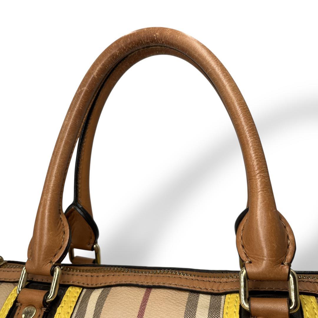 S様　バーバリー　ミニボストン　ハンドバッグ　ノバチェック　シャドーホース