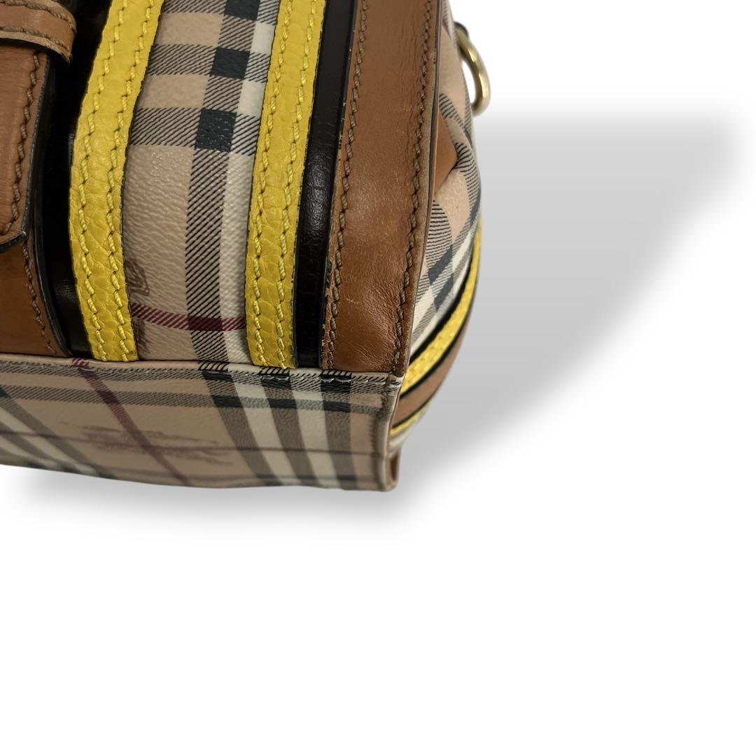 S様　バーバリー　ミニボストン　ハンドバッグ　ノバチェック　シャドーホース