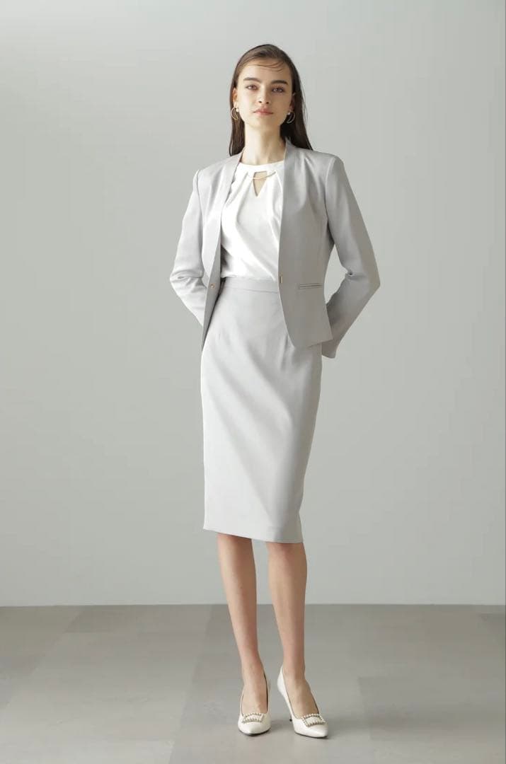 PINKY & DIANNE メタルバータックブラウス ホワイト 38