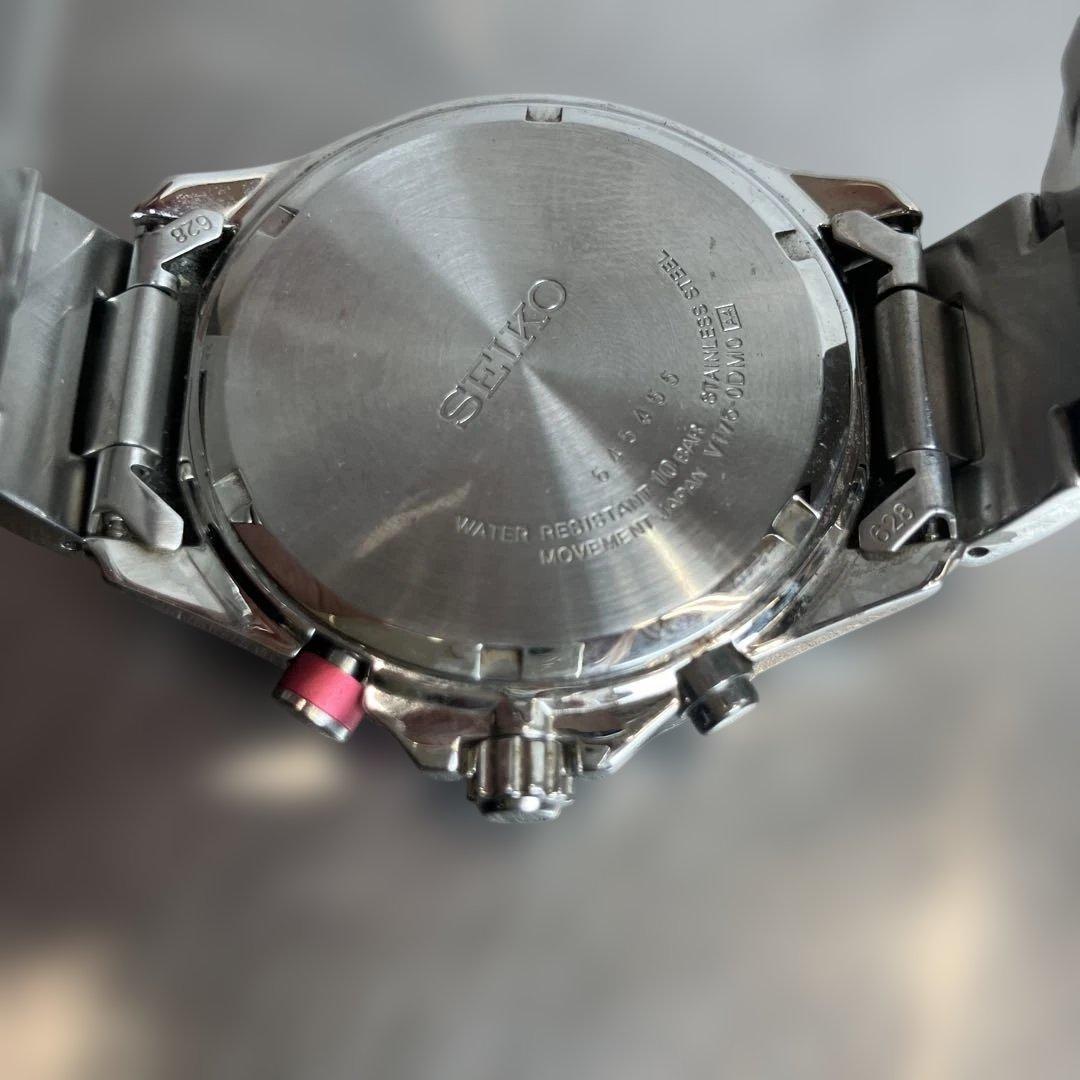 SEIKO アナログクォーツソーラー クロノグラフ V175-0DM0 腕時計