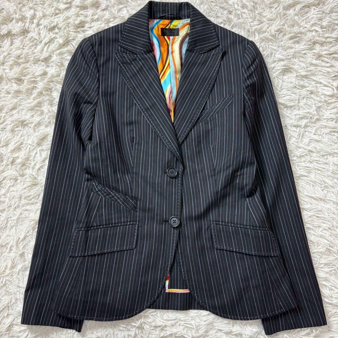 ポールスミスブラック スーツ セットアップ マルチストライプ ウール