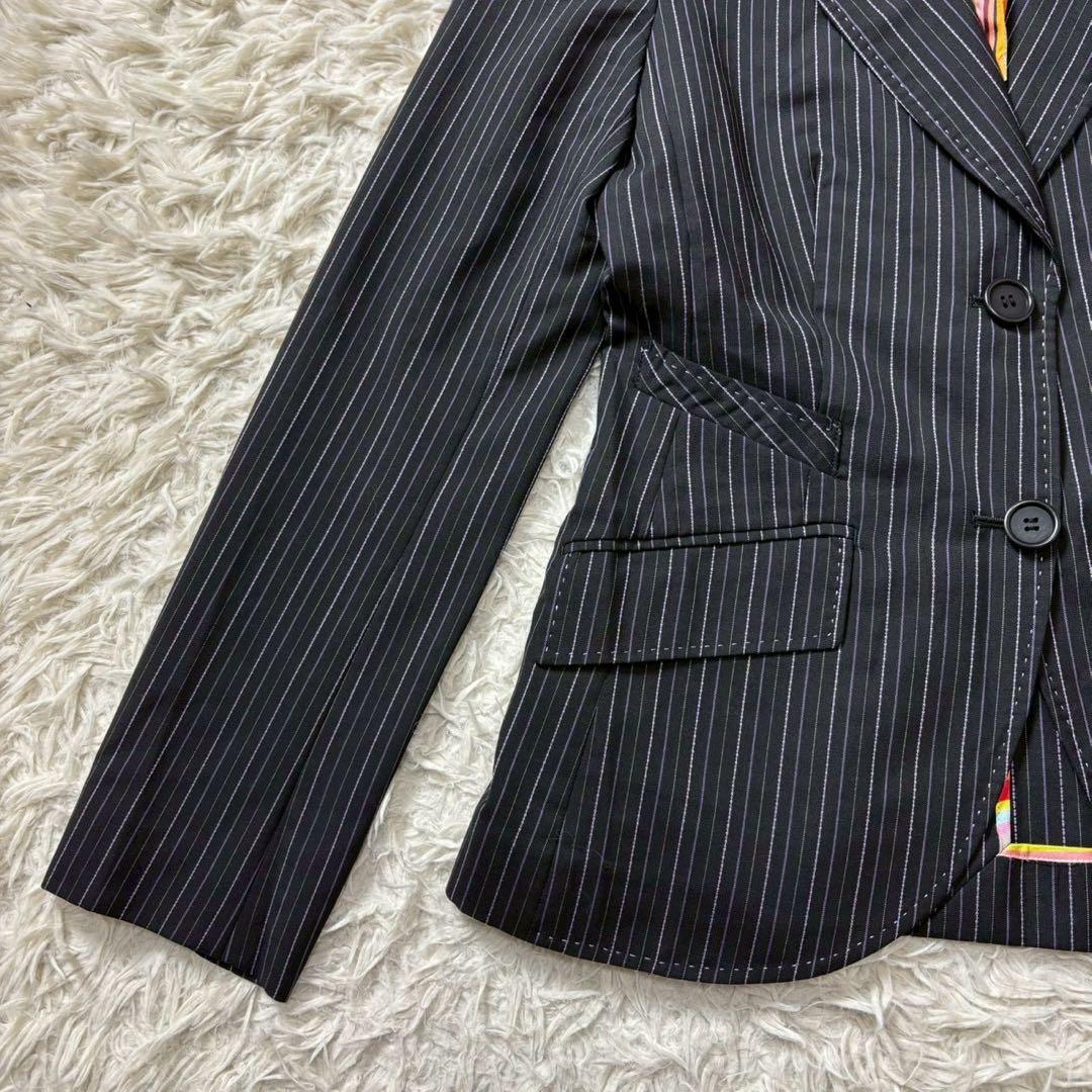 ポールスミスブラック スーツ セットアップ マルチストライプ ウール