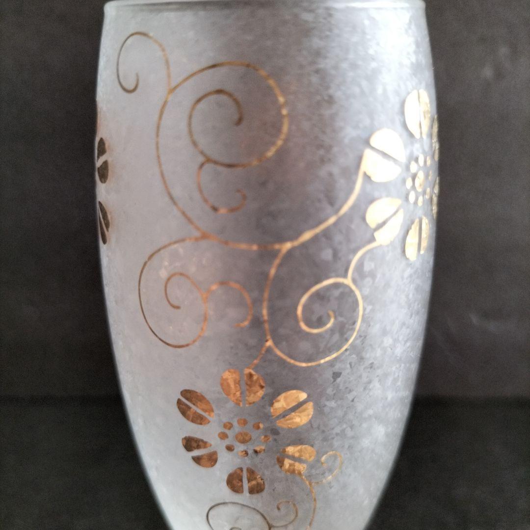 青森伝統工芸品　津軽びいどろ金彩碧瑠璃酒器セットと九谷青粒鉄仙　2個セット