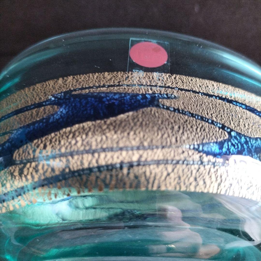 青森伝統工芸品　津軽びいどろ金彩碧瑠璃酒器セットと九谷青粒鉄仙　2個セット