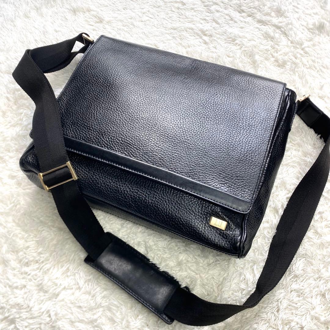 ダンヒル　メッセンジャーバッグ　オールレザーシボ革　クロスボディ　ビジネス