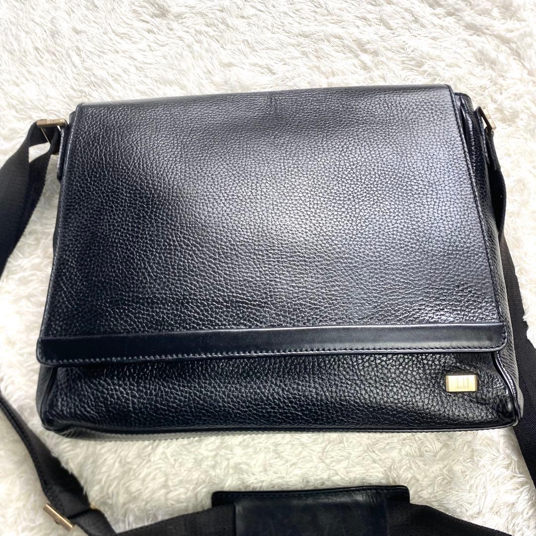 ダンヒル　メッセンジャーバッグ　オールレザーシボ革　クロスボディ　ビジネス