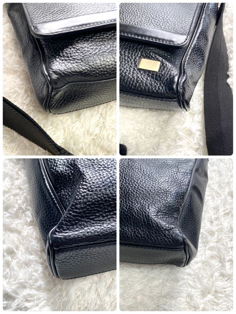 ダンヒル　メッセンジャーバッグ　オールレザーシボ革　クロスボディ　ビジネス