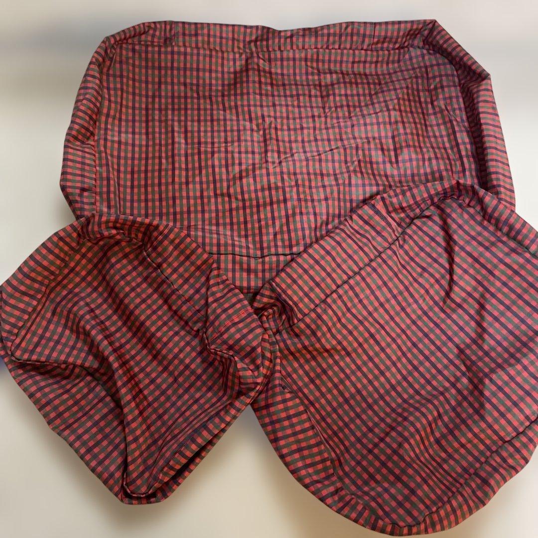 familiar チェック柄トラベルポーチ3点セット