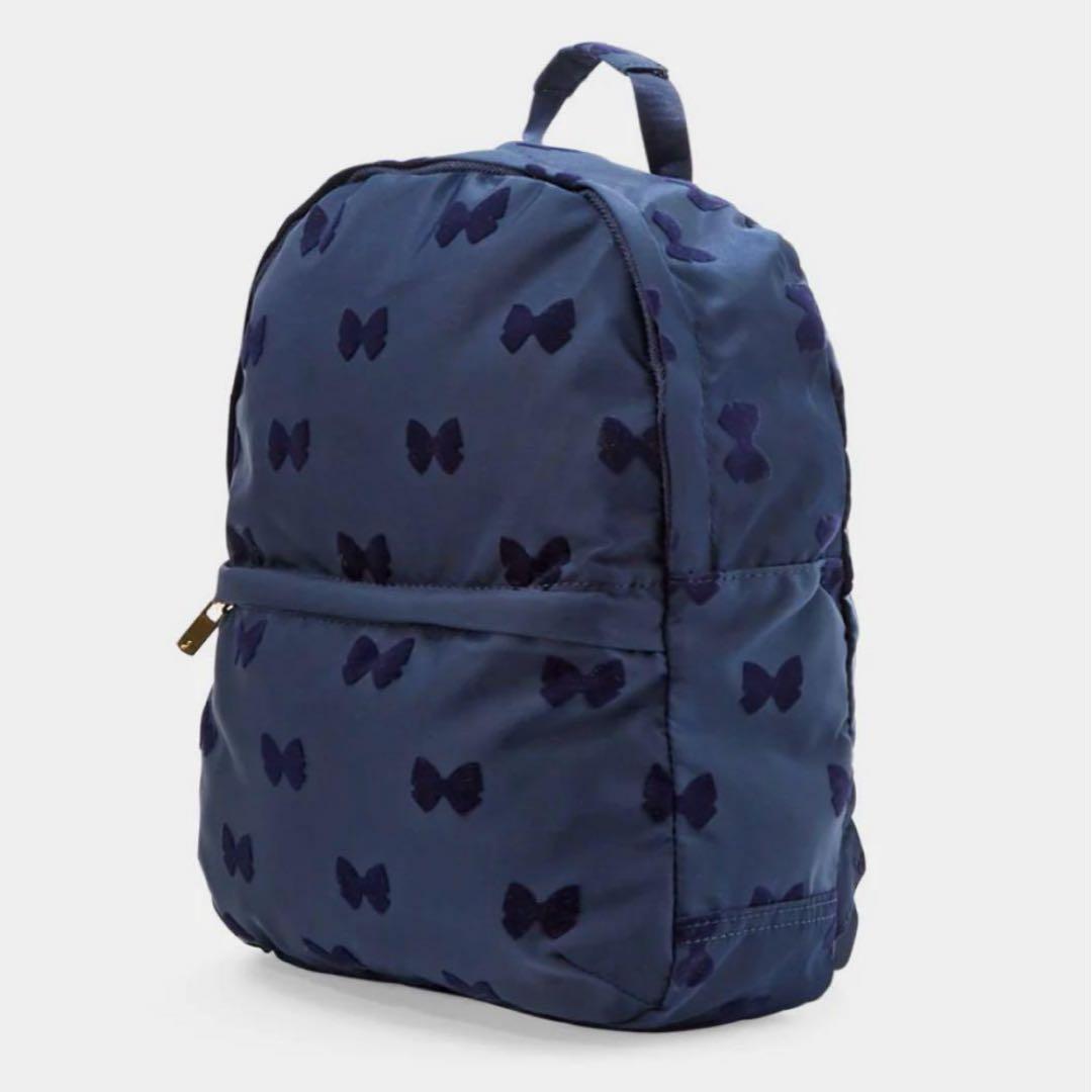 Jacadi リボン柄 ネイビー リュック