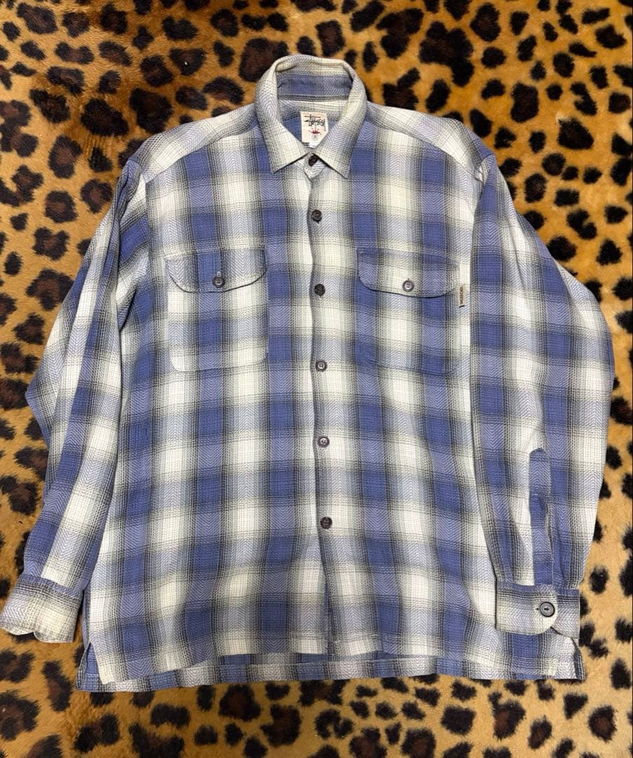 old stussy oversized ネルシャツ/made in oz