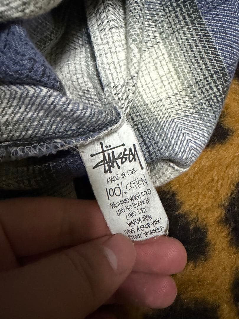 old stussy oversized ネルシャツ/made in oz
