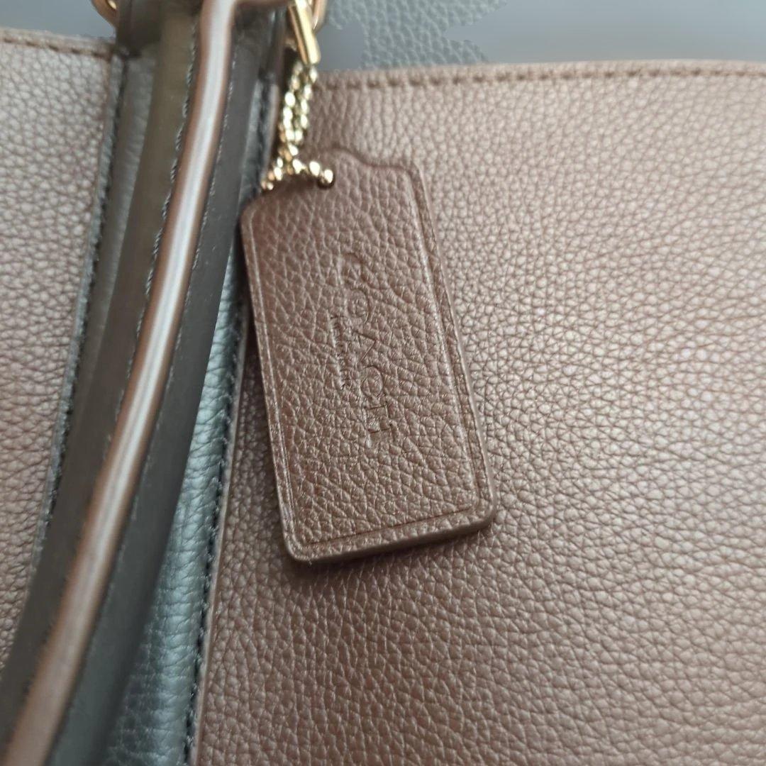 COACH ブラウン ネイビー ショルダーバッグ