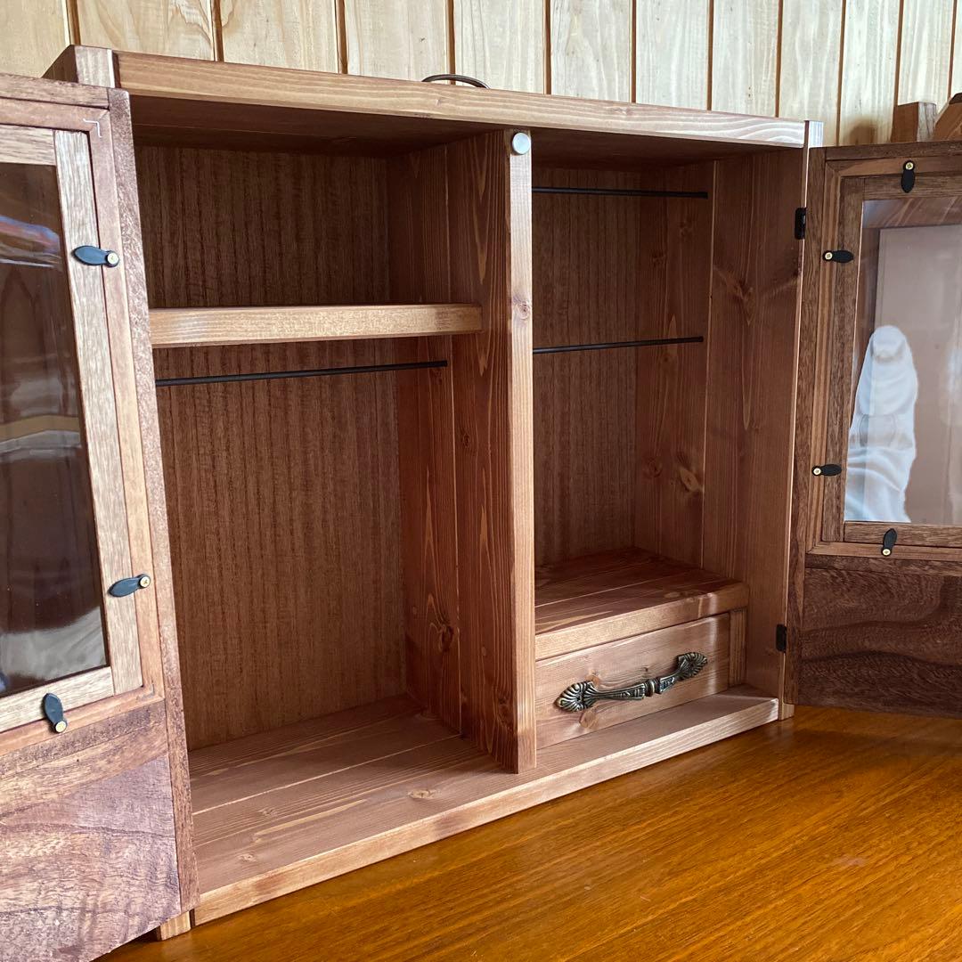 Pāru　人形用木製クローゼット　ハンドメイド　ブライス　アイシードール等