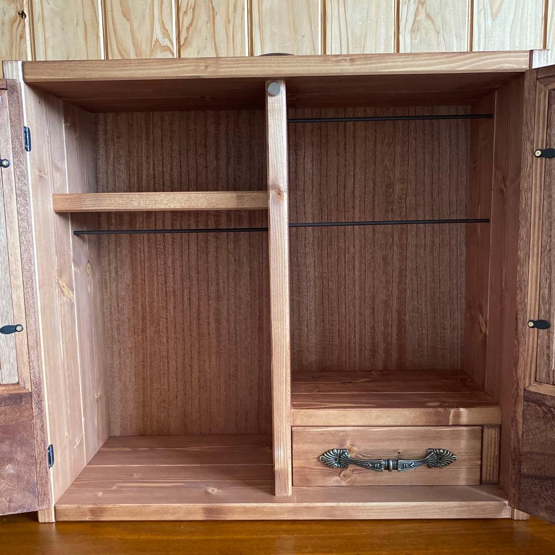 Pāru　人形用木製クローゼット　ハンドメイド　ブライス　アイシードール等