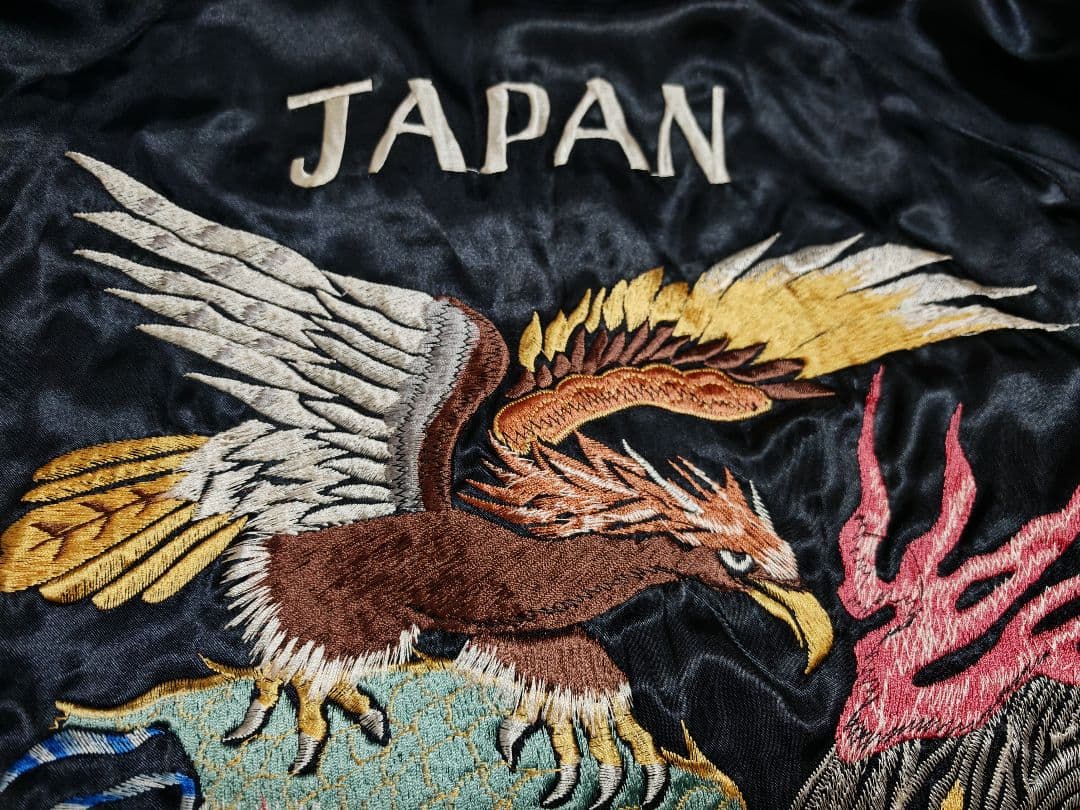 テーラー東洋２面用 龍スカル ワシ 日本限定 スカジャン vintage　サテン