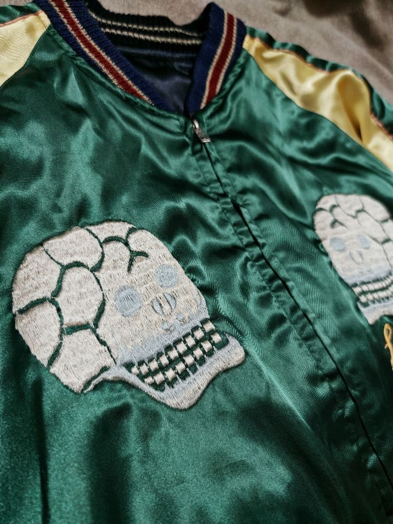 テーラー東洋２面用 龍スカル ワシ 日本限定 スカジャン vintage　サテン