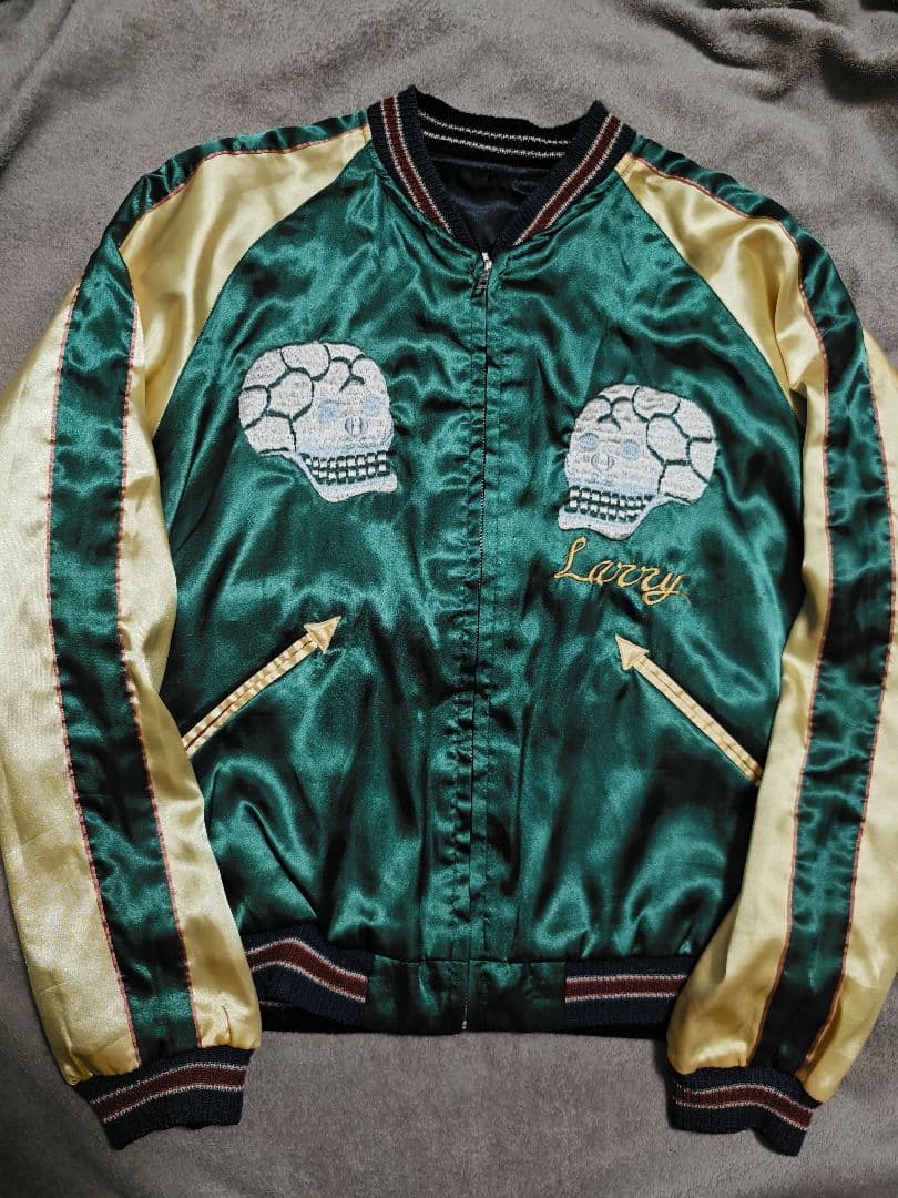 テーラー東洋２面用 龍スカル ワシ 日本限定 スカジャン vintage　サテン