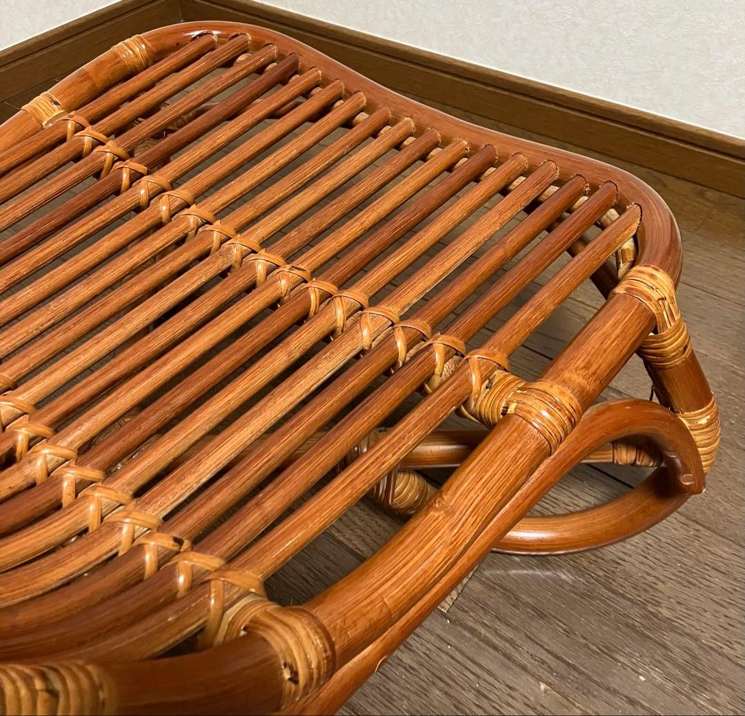 ラタン椅子 美品 ヴィンテージ (中古) 籐家具 和モダン 昭和 美しい曲線美