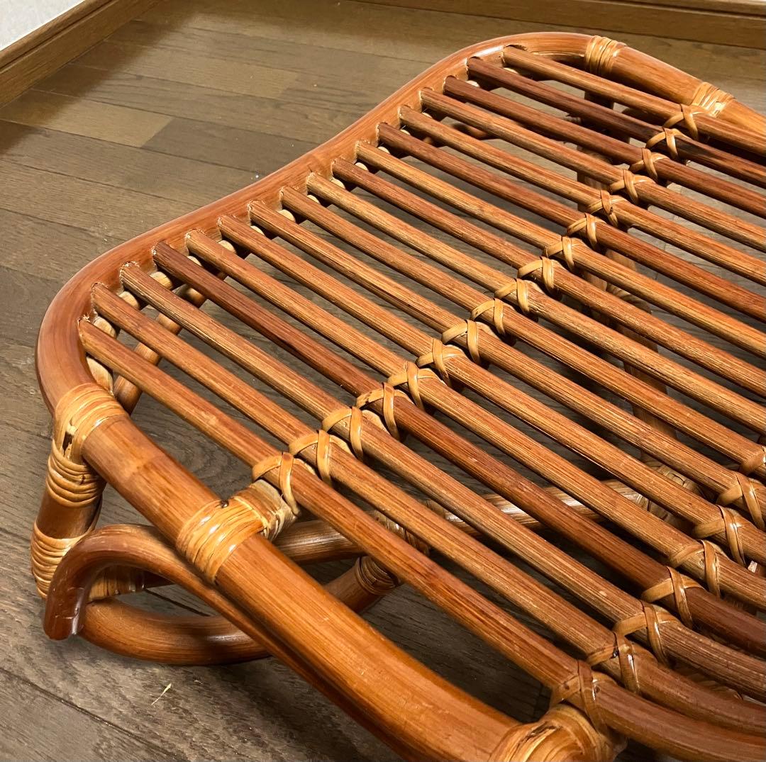 ラタン椅子 美品 ヴィンテージ (中古) 籐家具 和モダン 昭和 美しい曲線美
