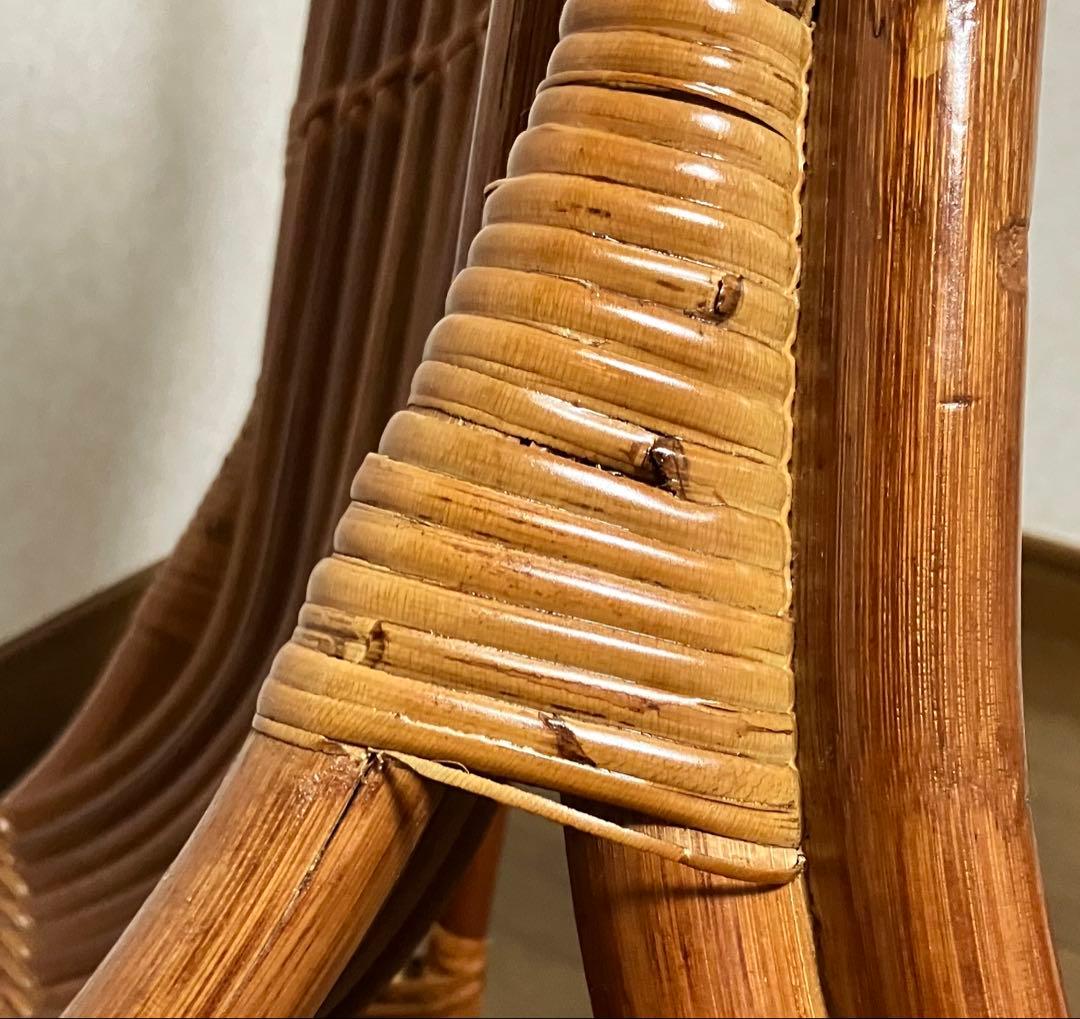 ラタン椅子 美品 ヴィンテージ (中古) 籐家具 和モダン 昭和 美しい曲線美