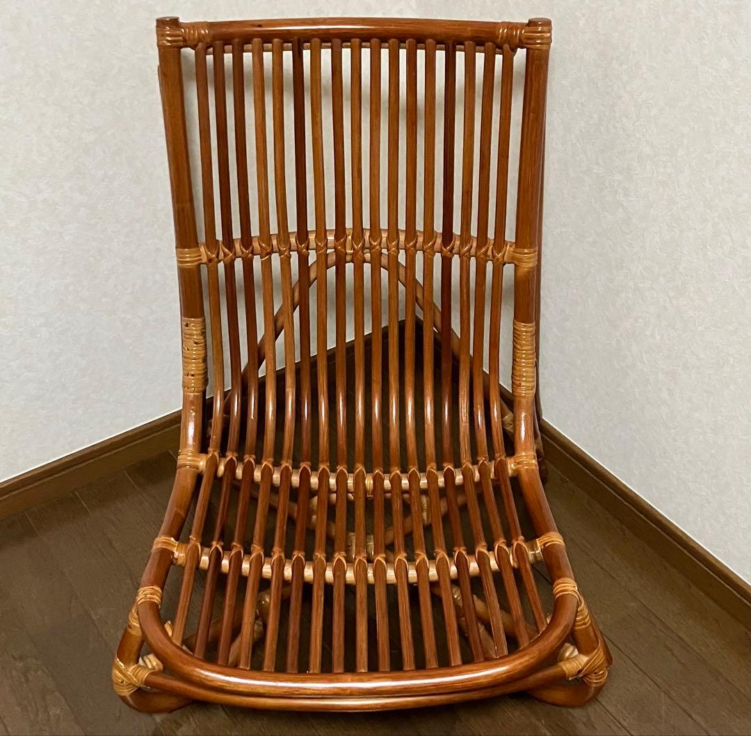 ラタン椅子 美品 ヴィンテージ (中古) 籐家具 和モダン 昭和 美しい曲線美