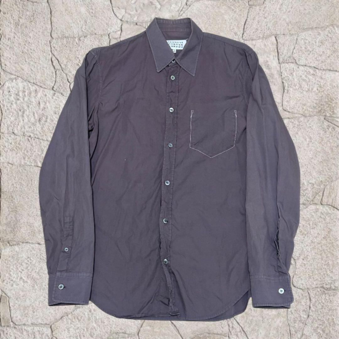 【希少】メゾンマルジェラ 19SS ステッチデザイン シャツ 38 グレー系