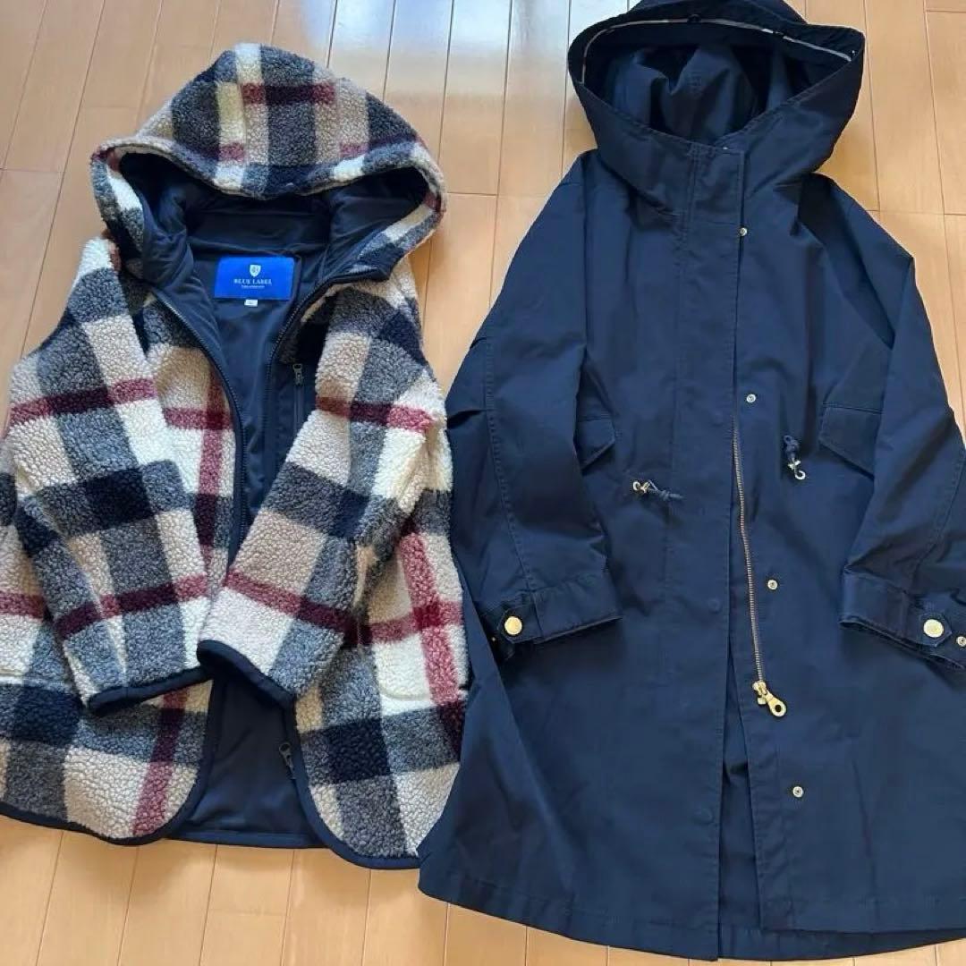 ブルーレーベル クレストブリッジ　モッズコート　インナー付きボアコート3way