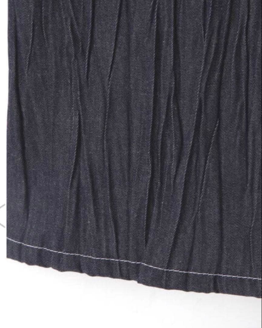 アドーアADORE◆ランダムプリーツ デニム パンツ36◆37,400円