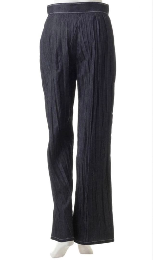 アドーアADORE◆ランダムプリーツ デニム パンツ36◆37,400円