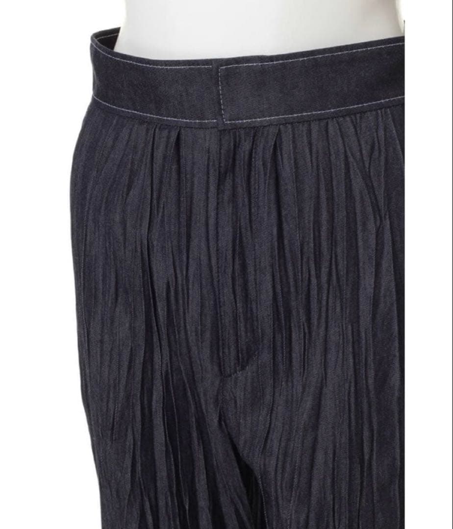 アドーアADORE◆ランダムプリーツ デニム パンツ36◆37,400円