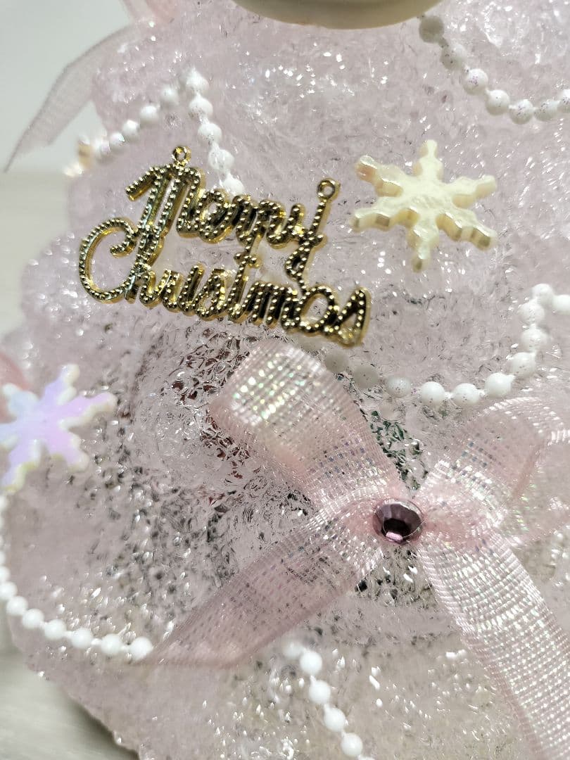 サンリオ ハローキティライト付きクリスマス クリアツリー ピンク オルゴール付き