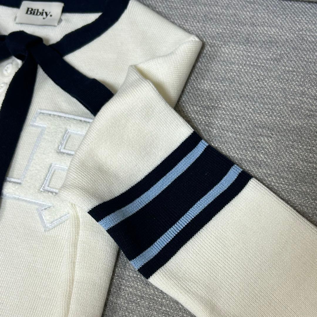 bibiy B. CLUB TIE CARDIGAN 白　ホワイト