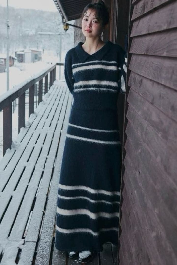 【andequal】 nuance border knit