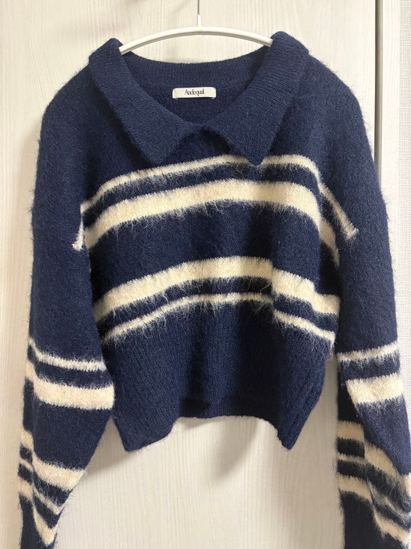 【andequal】 nuance border knit