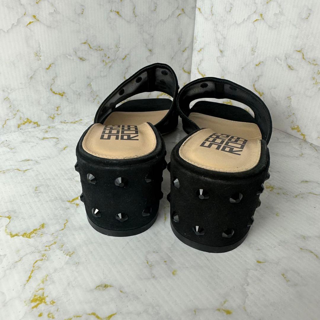 セルジオロッシ✨ほぼ未使用 スタッズ付ミュールサンダル シースルー サイズ37