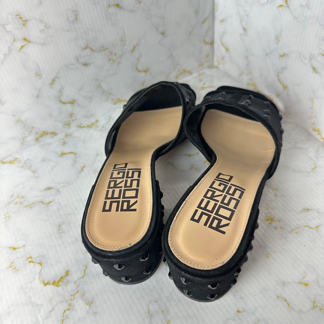 セルジオロッシ✨ほぼ未使用 スタッズ付ミュールサンダル シースルー サイズ37