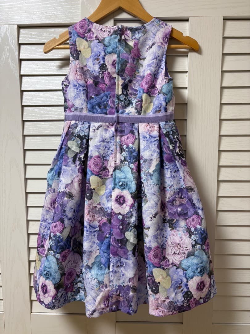 着用2時間　クリーニング済　Blooming Garden総柄ワンピース　120