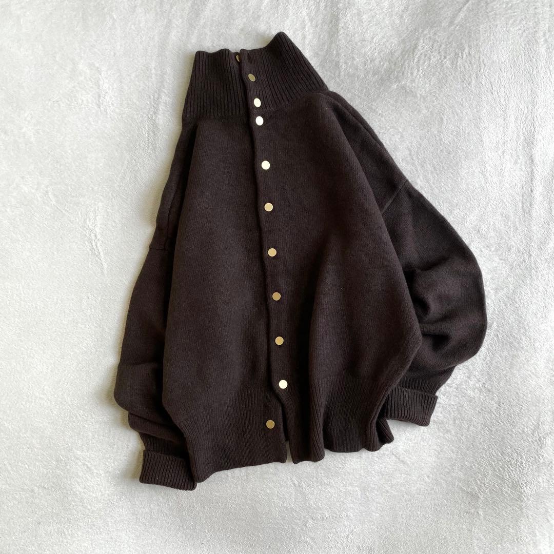 【美品✨】martinique カシミヤミックスウールタートル　金釦　ブラウン