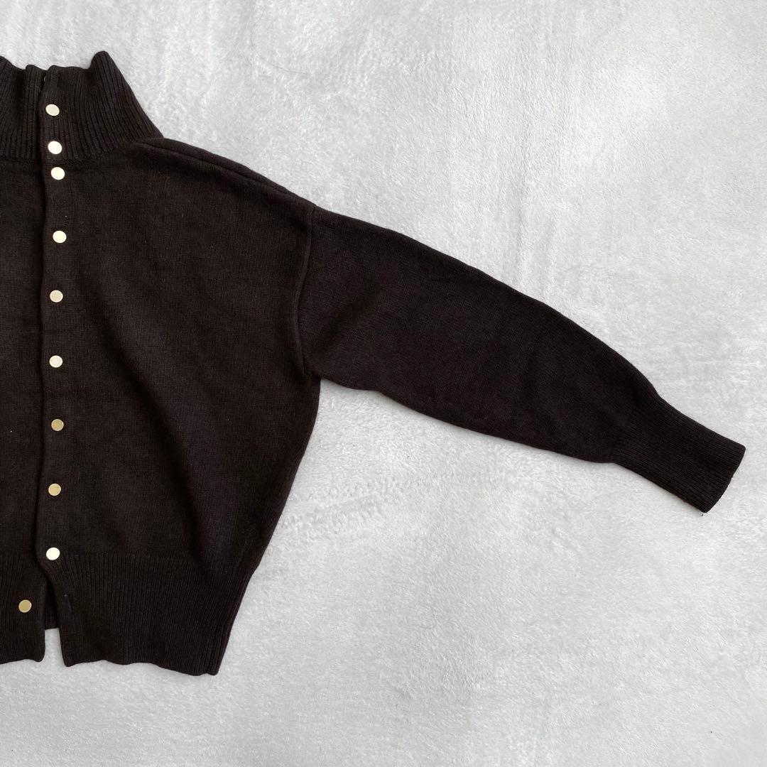 【美品✨】martinique カシミヤミックスウールタートル　金釦　ブラウン