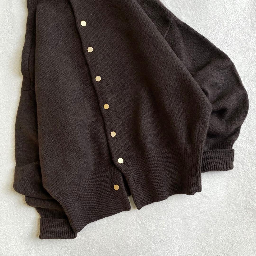 【美品✨】martinique カシミヤミックスウールタートル　金釦　ブラウン