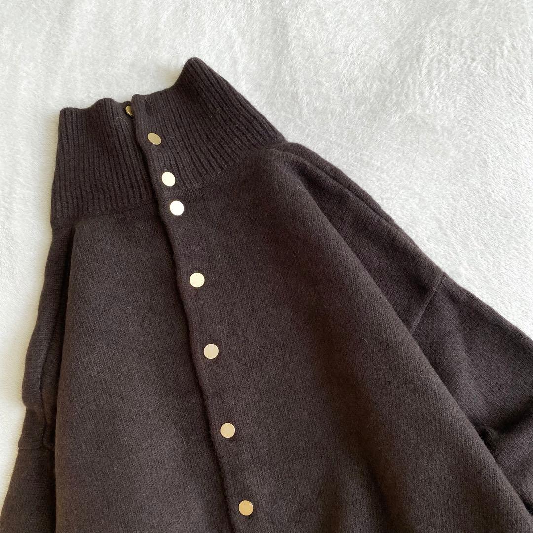 【美品✨】martinique カシミヤミックスウールタートル　金釦　ブラウン