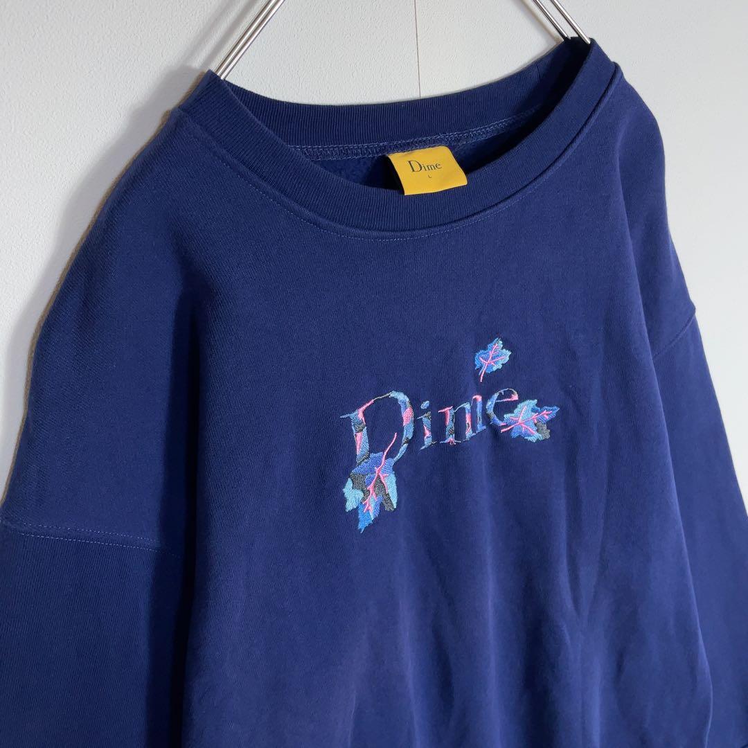 【人気デザイン】ダイム スウェット センター刺繍ロゴ 人気Lサイズ ネイビー