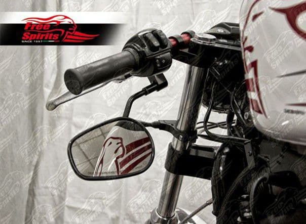 Free Spirits バイクミラー ブラック ハーレーダビッドソン用